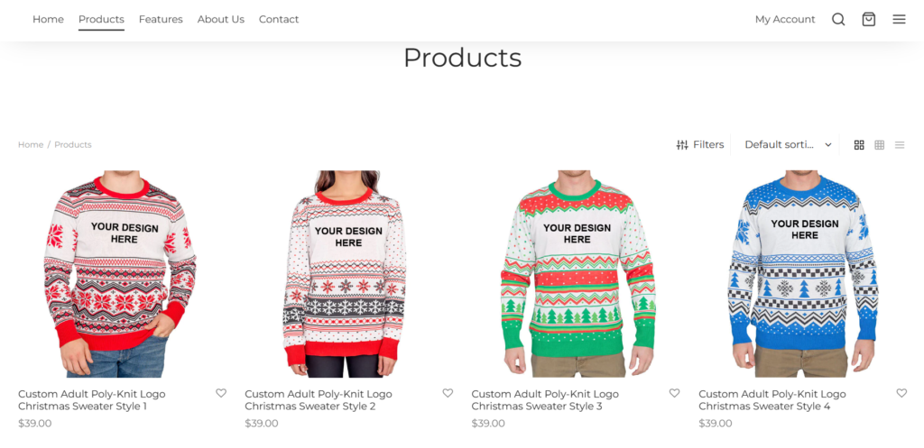 product page